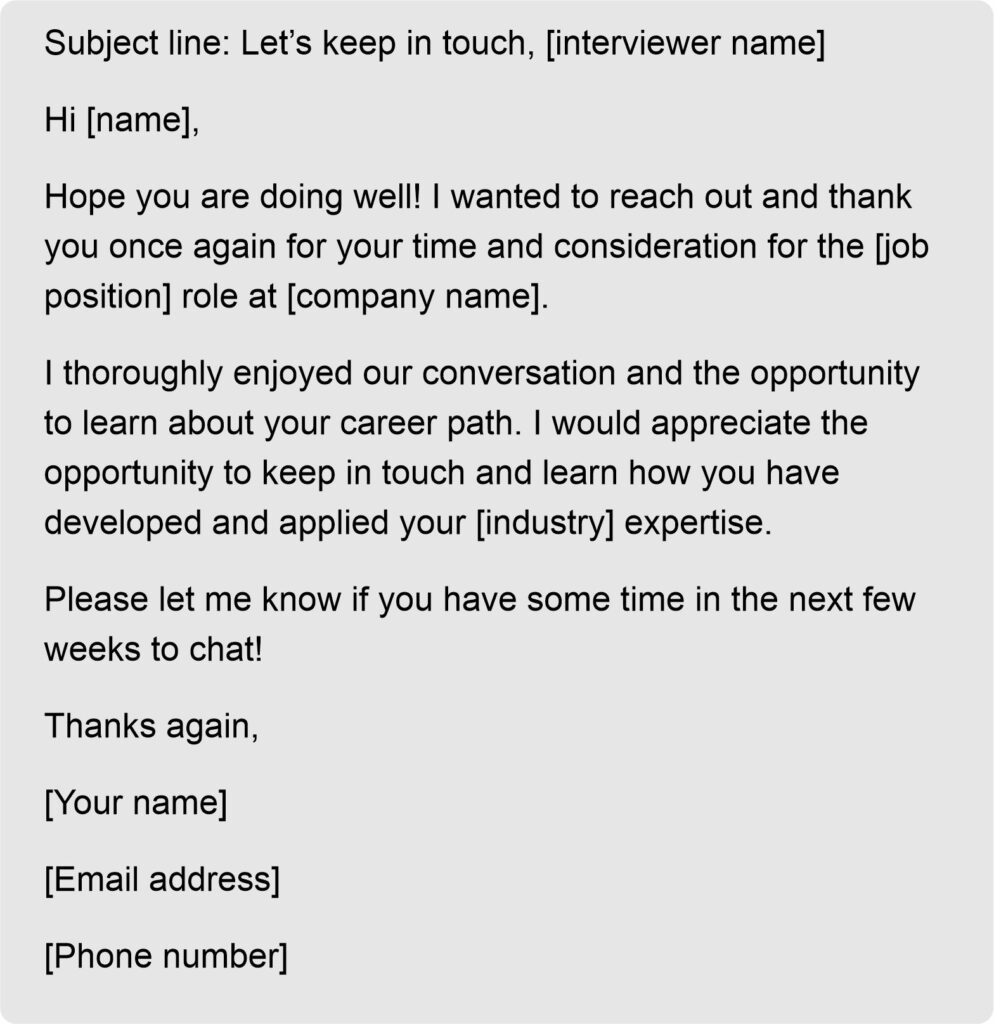 Follow Up Email After Interview